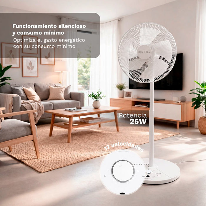 Ventilador De Pie Grunkel Fs-14t 25w 7 Aspas 35cm 12 Velocidades