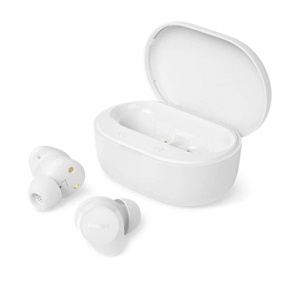 Auriculares Bluetooth Philips Tat1300wt Con Estuche De Carga Autonomía 6h Blancos
