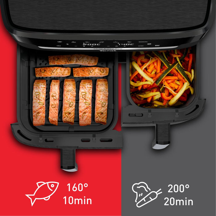 Freidora Tefal Easy Fry Dual Xxl Ey9428e0 Doble 11 L Independiente 2020 W Negro