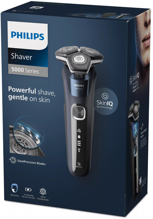 EAN 8720689008037 - Philips SHAVER Series 5000 S5885/35 afeitadora Máquina de afeitar de rotación Recortadora Azul imagen 4