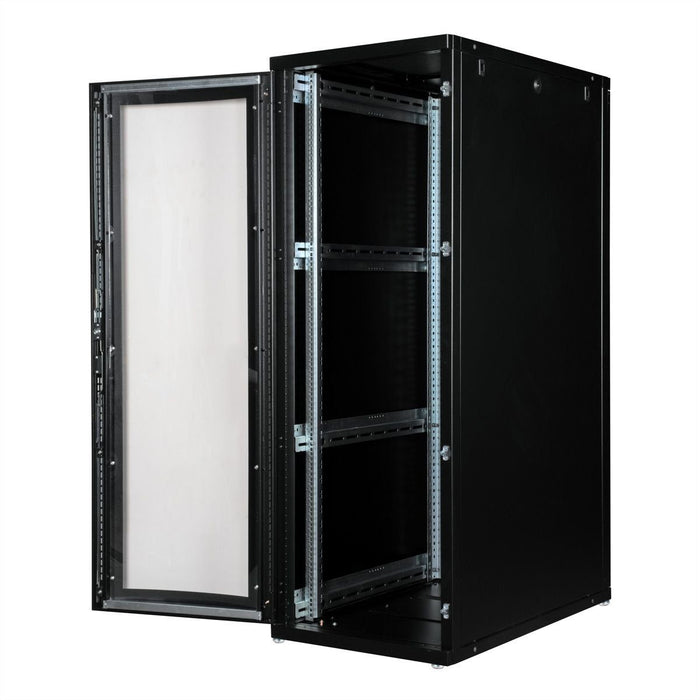 Roline 19-Zoll Serverschrank Pro 36 He, 600x1000 Bxt Schwarz Plexiglas