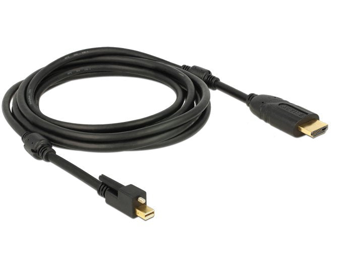 Delock 83731 Adaptador De Cable De Vídeo 3 M Mini Displayport Hdmi Negro