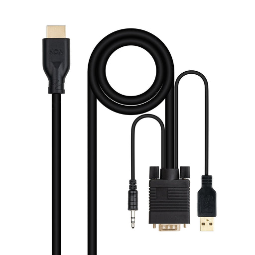 EAN 8433281016378 - Nanocable 10.15.4612 adaptador de cable de vídeo 1,8 m VGA (D-Sub) + 3.5mm + USB Type-A imagen 1