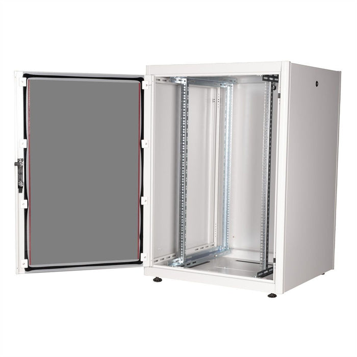 Roline 19-Zoll Netzwerkschrank Basic 22 He, 800x800 Bxt Glastr Grau