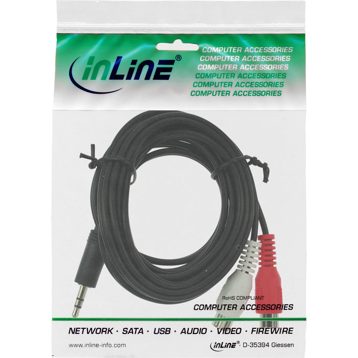Cable De Audio Inline 2x Rca Hembra A 3.5mm Estéreo Macho 2m