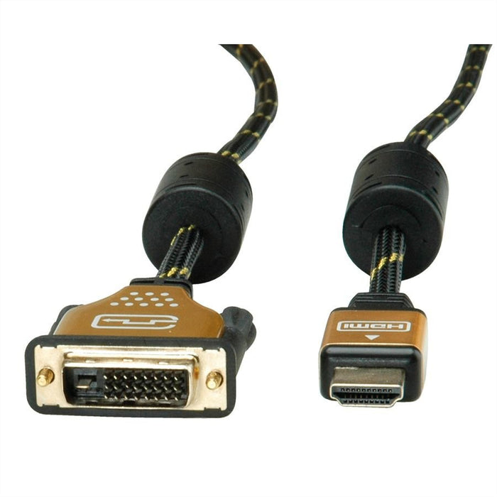 Roline Gold Monitorcable Dvi (24+1) - Hdmi, St St, 2 M