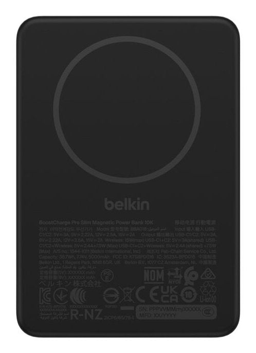Belkin Boostcharge Slim 10000mah Mag.Pb/15w Qi2 Black Bpd018hqbk