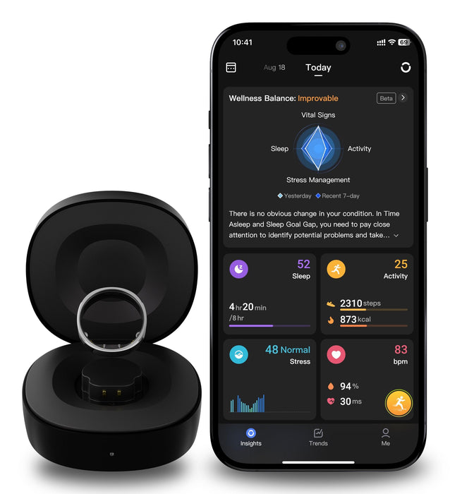 Anillo Inteligente Ringconn Gen2 Para Mujeres Y Hombres - Portátil Para El Seguimiento Del Sueño Y La Actividad Física - Frecuencia Cardíaca - Color Plata Futuro, Talla 9