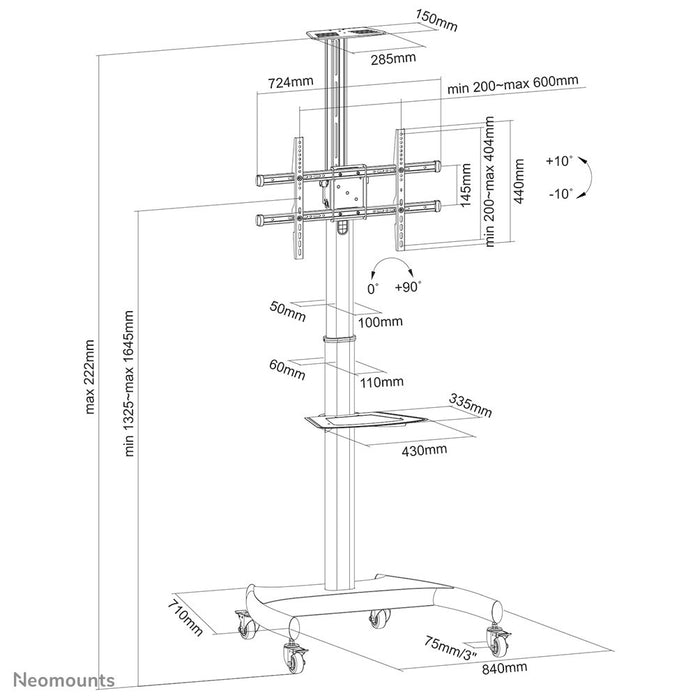 EAN 8717371447045 - Neomounts PLASMA-M1900E mueble y soporte para dispositivo multimedia Negro imagen 18