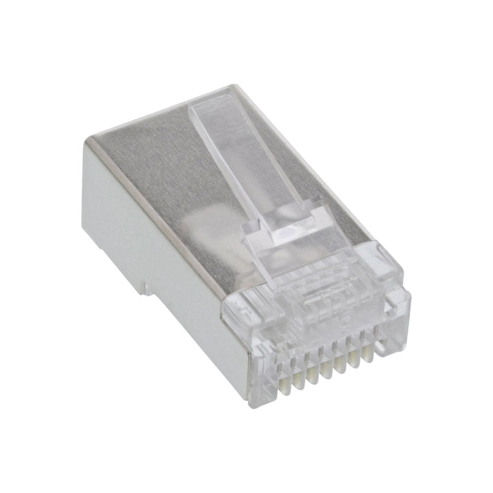 Inline 10 Uds. Pack Conectores 8p8c Rj45 Macho Apantallados Para Cables Redondos