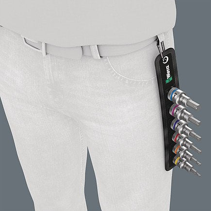 Wera 05003996001 Juego De Enchufes, Llave De Tubo Negro, Juego De Enchufes, 1/2", Métrico, 6 Cabezal(Es), 4,5,6,8,10 Mm