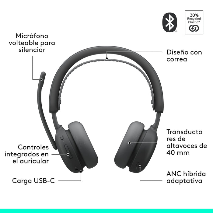 Logitech Zone Wireless 2 Es Headset, Grafit