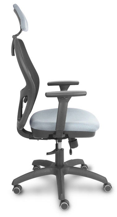 Piqueras Y Crespo Silla Jorquera Traslack Malla Negra Asiento Bali Gris Brazos 3d Cabecero Regulable