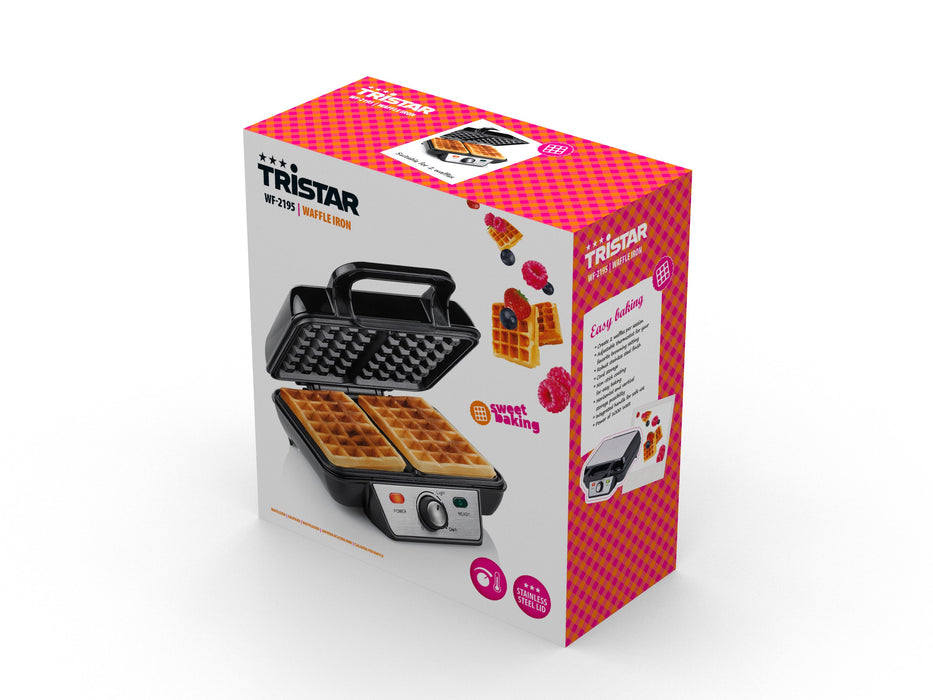 EAN 8713016031129 - Tristar WF-2195 gofrera 2 barquillo(s) 1000 W Negro, Acero inoxidable imagen 6