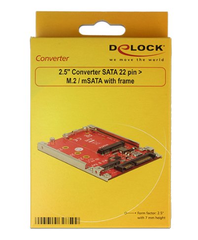 Delock Convertidor 2.5'' Sata 22 Pin > M.2 / Msata 7 Mm