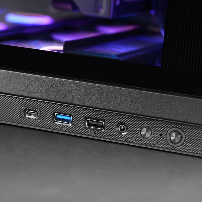 Caja Pc  Atx Mars Gaming Mc-Revmax Pantalla Lcd 11.8" Cristal Templado 4x Ventiladores Argb Negro