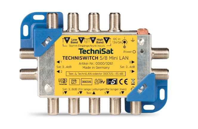 Technisat Techniswitch 5/8 Mini Lan, Multiswitch Amarillo/Plata 0000/3261