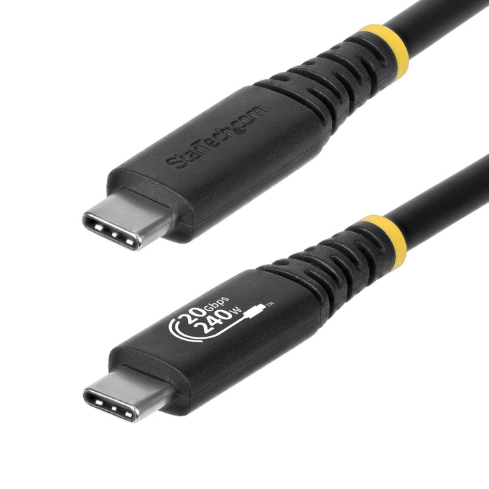 Cable Startech.Com Usb Usb-C (M) A Usb-C (M) Usb4 / Thunderbolt 3 / Thunderbolt 4 / Displayport 1.4 2 M Admite 4k120hz Resistente Rango De Potencia Ampliado (Epr) Admite Suministro De Carga 3 1 Flexible Negro