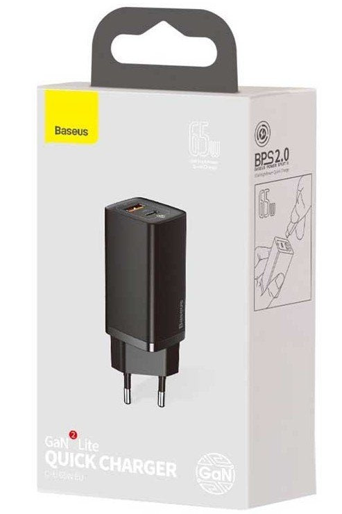 EAN 6953156232938 - Baseus CCGAN2L-B01 cargador de dispositivo móvil Universal Negro Corriente alterna Carga rápida Interior imagen 1