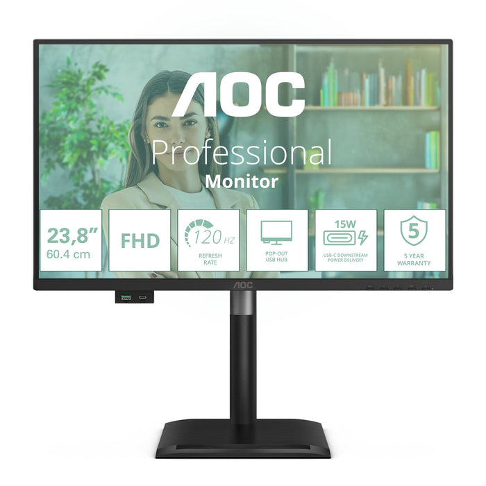 EAN 4038986142878 - AOC 24P4U pantalla para PC 60,5 cm (23.8") 1920 x 1080 Pixeles Full HD Negro imagen 2