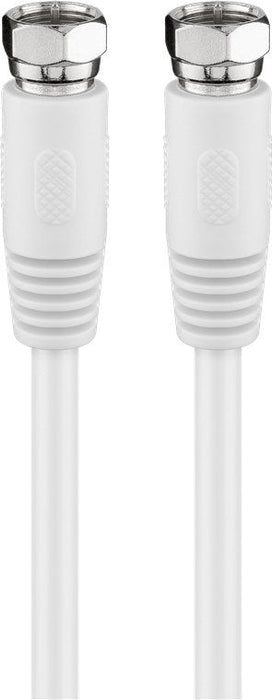 Sat Connection Cable, 100% Shielded, White, 2.5 M - F Plug <