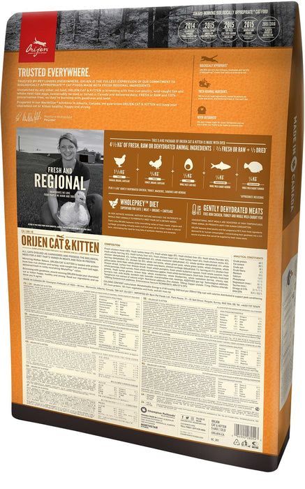 EAN 64992280185 - Orijen Cat & Kitten alimento seco para gatos 1,8 kg Gatito Pollo, Pescados, Pavo imagen 2