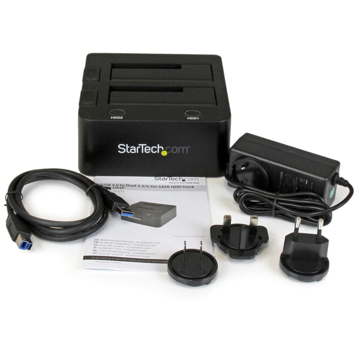 EAN 0065030856928 - StarTech.com SDOCK2U33 base de conexión para disco duro USB 3.2 Gen 1 (3.1 Gen 1) Type-B Negro imagen 8
