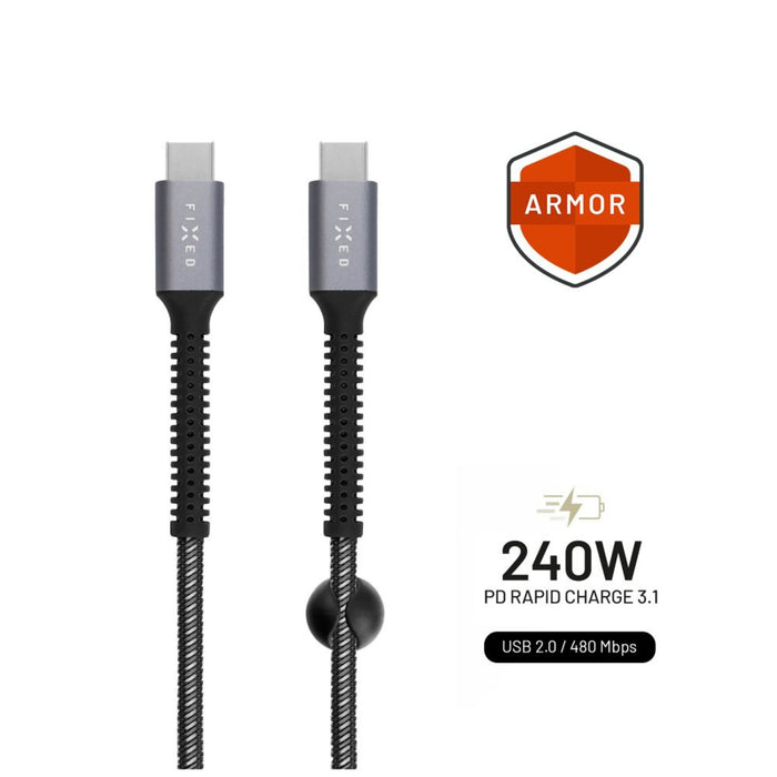 EAN 8591680161171 - FIXED FIXDA-CC12-GR cable USB USB 2.0 1,2 m USB C 4,8 Gbit/s 240 W Gris imagen 1