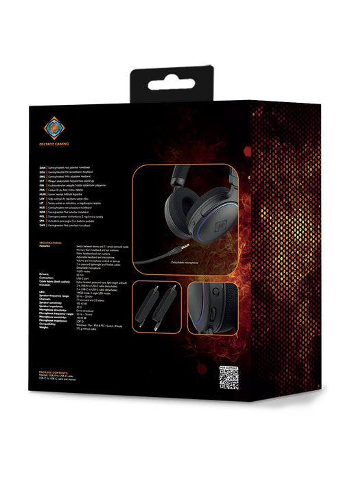 EAN 7333048060808 - Deltaco Gaming GAM-162 auricular y casco Auriculares Alámbrico Diadema Juego USB Tipo C Negro imagen 20