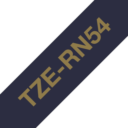 EAN 4977766801980 - Brother TZE-RN54 cinta para impresora de etiquetas Oro sobre azul marino imagen 1