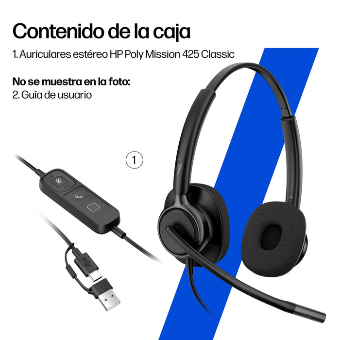 EAN 0199251820311 - HP Poly Mission 415 Monaural USB Wired Headset (Bulk) Negro imagen 8
