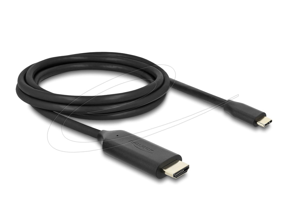Delock Usb Type-C Zu Hdmi Cable (Dp Alt Mode) 8k 60 Hz Mit Hdr Funktion 2 M Schwarz