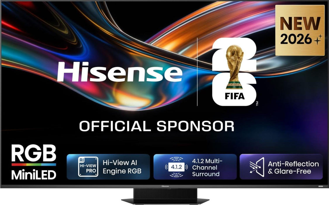164,0cm 65" (3840x2160) Hisense 65ur9ds Smart Tv 4k Rgb Miniled 6ms 170hz Hdmi Usb-C Lan Hdr Vesa Wifi Bluetooth Black Grey