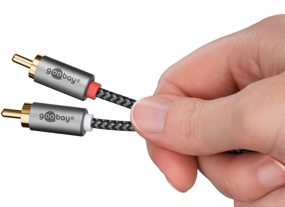 EAN 4040849652912 - Goobay 65291 cable de audio 0,5 m 2 x RCA Negro, Plata imagen 7
