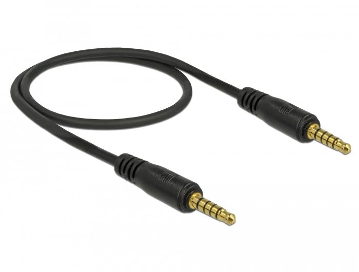 Delock Cable Conector Estéreo De 3,5 Mm De 5 Pines, Macho A Macho De 0,5 M Negro