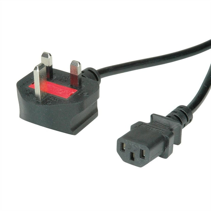 Value Uk Netzcable, Gerade Iec-Buchse, 10a, Schwarz, 1,95 M