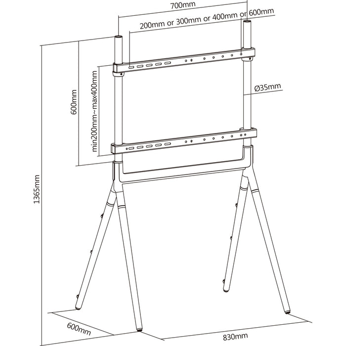 Inline® Woodstand Studio Tv Stand, For Led Tv 49"-70" (124-178cm), Max. 40kg