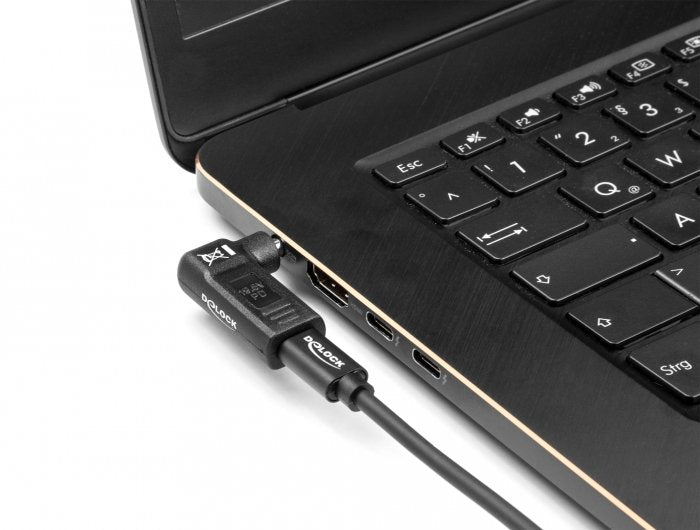Delock Adapter Für Notebook Ladecable Usb Type-C Buchse Zu 5,5 X 2,1 Mm Stecker 90° Gewinkelt