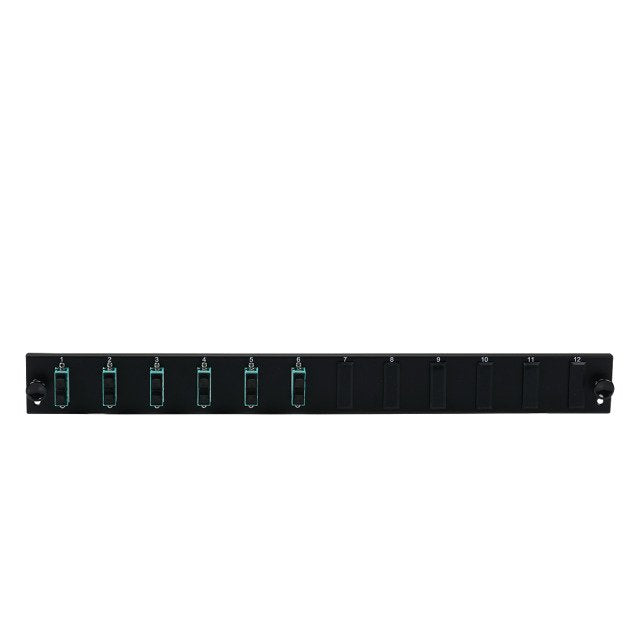 Efb Equipped 12 Port Front Panel With 6 X Sc Duplex Coupling Os2 Vertical, Grey
