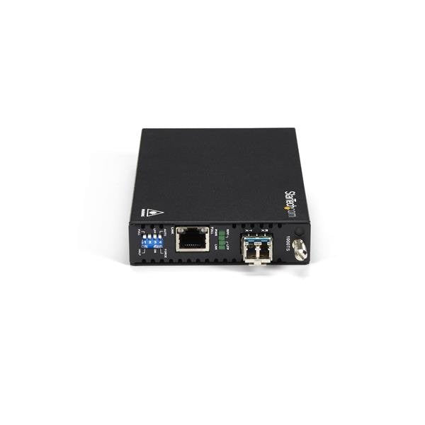 Startech.Com Conversor De Medios De Ethernet Gigabit De Cobre A Fibra Monomodo Lc 10km Conversor De Soportes De Fibra 1gbe 100base-Lx 1000base-T Rj-45 / Modo Simple Lc Hasta 10 Km 1310 Nm Para P/N: Sva12m2neua Sva12m5na