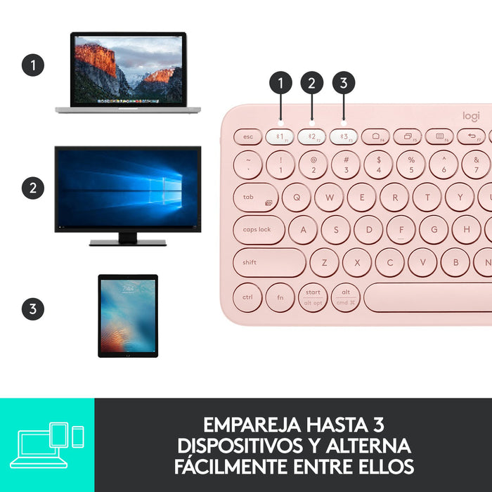 EAN 5099206089068 - Logitech 920-009587 teclado Universal Bluetooth QWERTY Español Rosa imagen 11