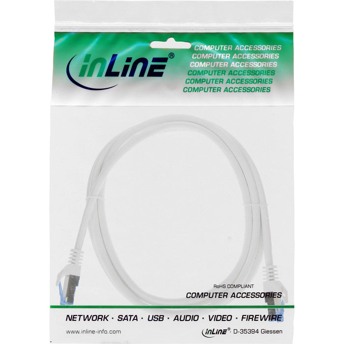 Inline® Patch Cable, Cat.6a, S/Ftp, Tpe (Lszh), Cca, White, 2m