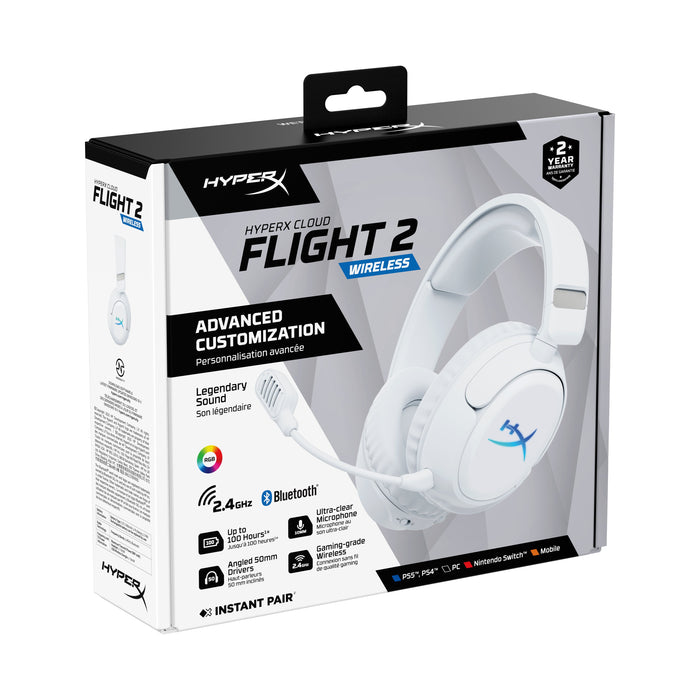 EAN 0198990148328 - HyperX Cloud Flight 2 Inalámbrico Diadema Juego Bluetooth Blanco imagen 2