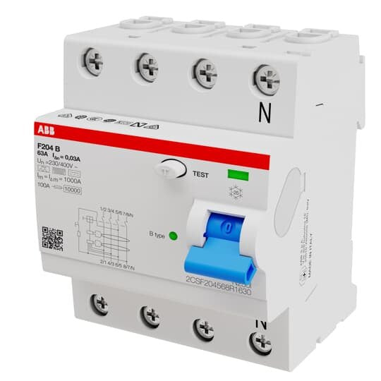 Fi-Schutzschalter Typ F204b-63 0,03 B 4p 63a 30ma Allstromsensitiv