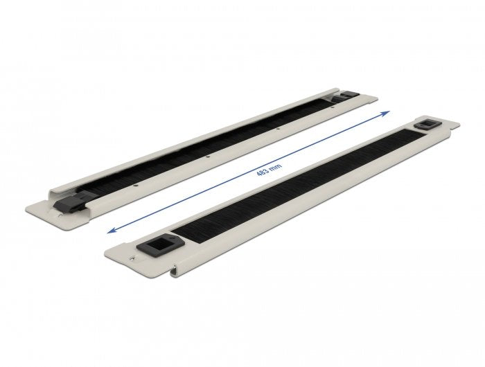 Delock Tira De Cepillo Para Administración De Cables De 19" Sin Herramientas 1u Gris