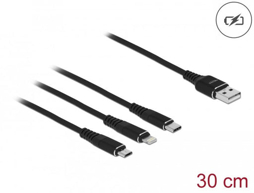 EAN 4043619871520 - DeLOCK 87152 cable USB USB 2.0 0,3 m USB A USB C/Micro-USB B/Lightning imagen 2