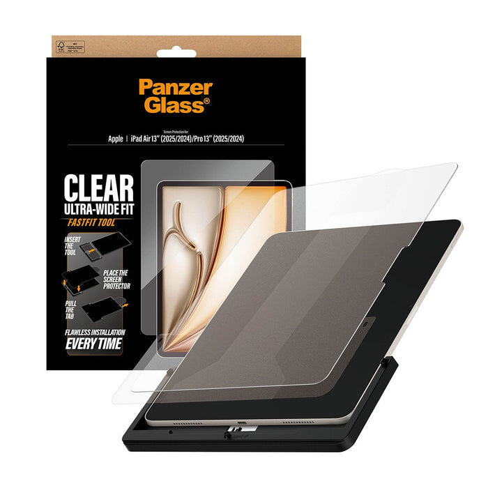 Panzerglass ® Screen Protector Ipad Air 13" (2024-2026)  Pro 13" (2024-2025)  Ultra-Wide Fit W. Fastfit Tool Protector De Pantalla Apple 1 Pieza(S)