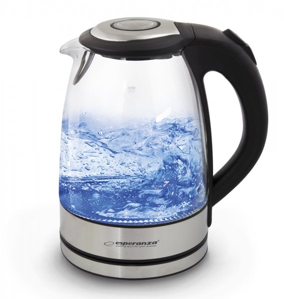 EAN 5901299915653 - Esperanza EKK012 tetera eléctrica 1,7 L 2200 W Negro, Gris, Transparente imagen 2