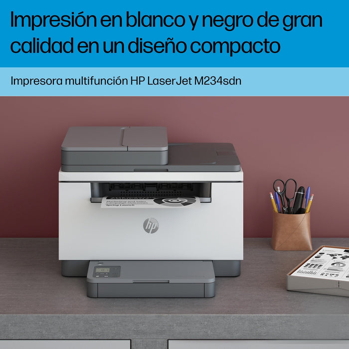 Multifunción Láser Monocromo Hp Laserjet Mfp M234sdn Dúplex Adf Blanca