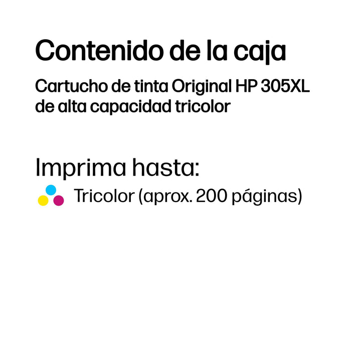 EAN 5715063034316 - HP 305XL High Yield Tri-color Original Ink Cartridge cartucho de tinta 1 pieza(s) Alto rendimiento (XL) C imagen 2